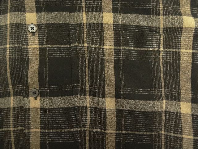 画像: 90'S PERRY ELLIS レーヨン/コットン 長袖 シャツ ブラック/ベージュ チェック柄 (VINTAGE)