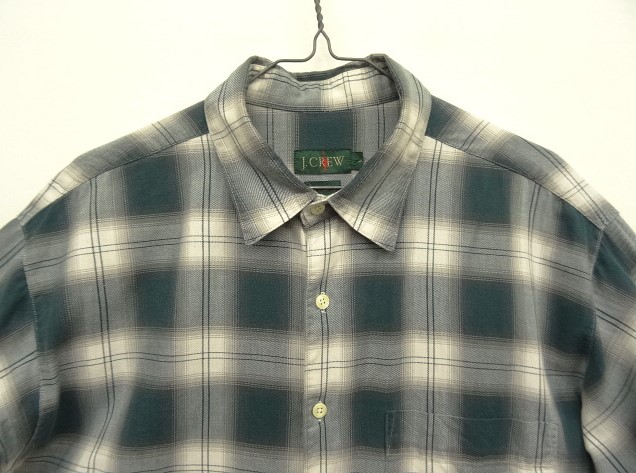 画像: 90'S J.CREW 旧タグ コットン 長袖シャツ オンブレチェック (VINTAGE)