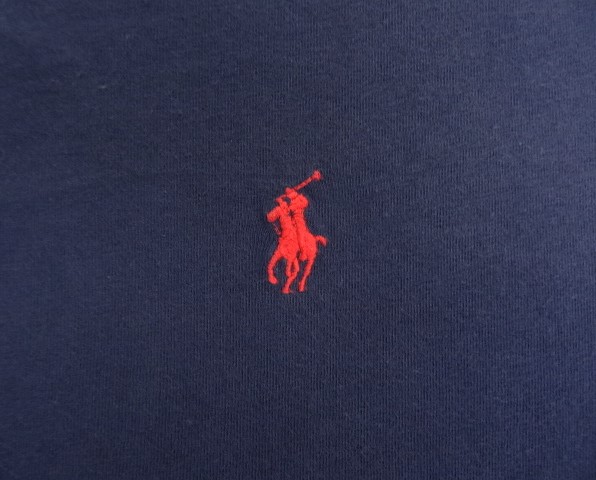 画像: 90'S RALPH LAUREN ロゴ刺繍 半袖 Tシャツ ネイビー (VINTAGE)