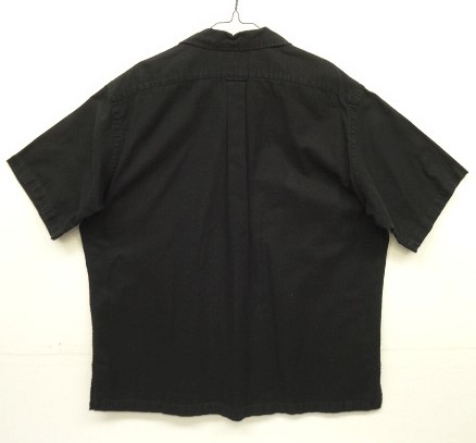 画像4: 90'S RALPH LAUREN "CALDWELL"  裾ロゴ コットン 半袖 オープンカラーシャツ ブラック (VINTAGE)