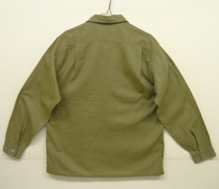 画像3: 60'S CLASSIC CASUALS コットン/ジャガード 長袖 オープンカラーシャツ カーキ/刺繍 (VINTAGE)