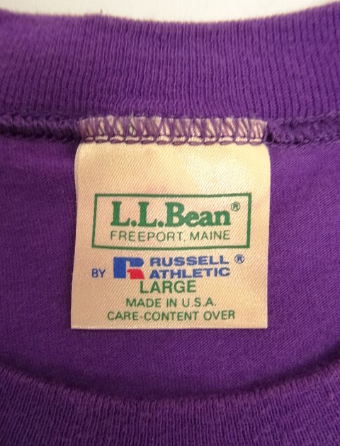 画像2: 90'S LL Bean x RUSSELL ATHLETIC ポケット付き 半袖 Tシャツ グレープ USA製 (VINTAGE)