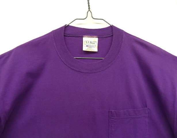 画像: 90'S LL Bean x RUSSELL ATHLETIC ポケット付き 半袖 Tシャツ グレープ USA製 (VINTAGE)