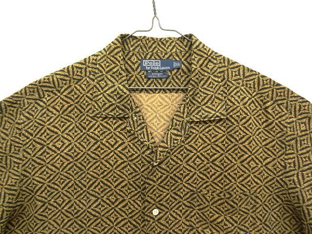 画像: 90'S RALPH LAUREN "BONNARD" シルク/リネン 半袖 オープンカラーシャツ 総柄 (VINTAGE)