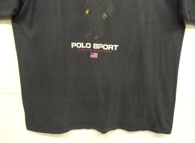 画像: 90'S RALPH LAUREN "POLO SPORT" シングルステッチ 半袖 Tシャツ フェードブラック USA製 (VINTAGE)