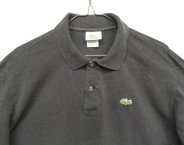 画像: 80'S CHEMISE LACOSTE 長袖 ポロシャツ チャコールヘザー フランス製 (VINTAGE)