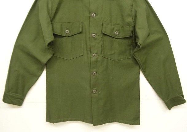 画像: 60'S アメリカ軍 US ARMY "OG107" コットンサテン ユーティリティシャツ (DEADSTOCK)