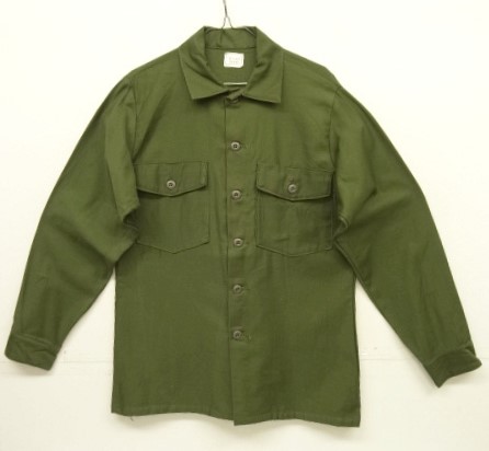 画像1: 60'S アメリカ軍 US ARMY "OG107" コットンサテン ユーティリティシャツ (DEADSTOCK)