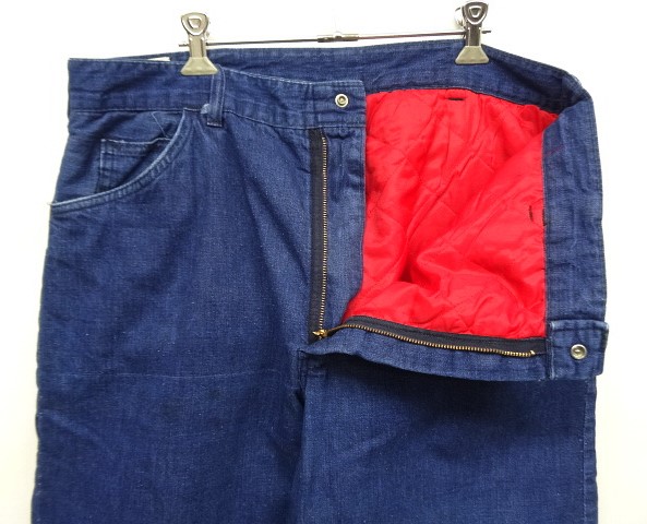 画像: 70'S MONTGOMERY WARD トップスナップボタン 裏地付き デニム ペインターパンツ インディゴ 42TALONジップ (VINTAGE)