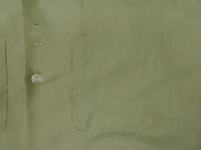 画像: 70'S FRUIT OF THE LOOM "ROYAL COLLECTION" オープンカラーシャツ ライトオリーブ USA製 (VINTAGE)