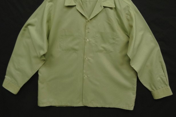 画像: 70'S FRUIT OF THE LOOM "ROYAL COLLECTION" オープンカラーシャツ ライトオリーブ USA製 (VINTAGE)
