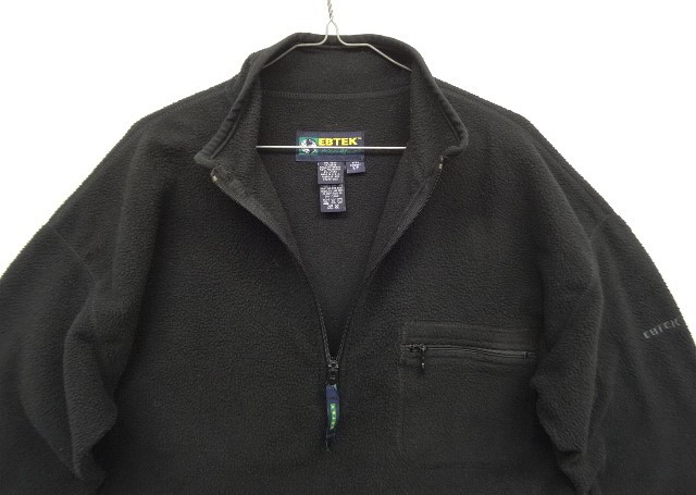 画像: 90'S EDDIE BAUER "EBTEK" ハーフジップ フリースシャツ ブラック USA製 (VINTAGE)