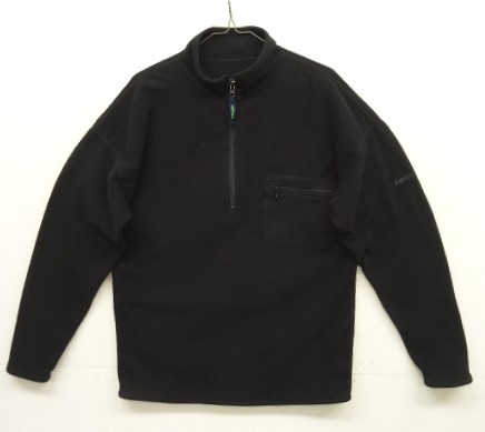 画像1: 90'S EDDIE BAUER "EBTEK" ハーフジップ フリースシャツ ブラック USA製 (VINTAGE)