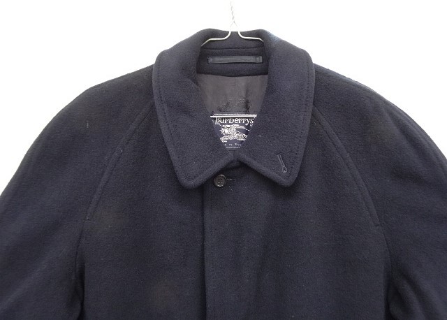 画像: 80'S BURBERRYS ウール/カシミア バルマカーンコート ネイビー イングランド製 (VINTAGE)