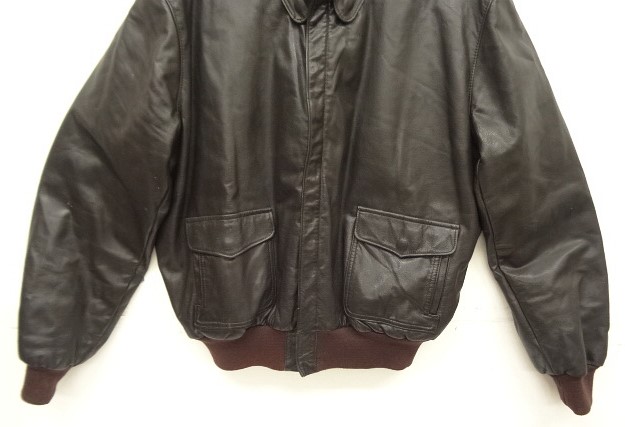 画像: 80'S LL Bean "THINSULATE入り" A-2 レザー フライトジャケット ダークブラウン USA製 (VINTAGE)