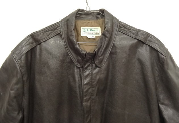 画像: 80'S LL Bean "THINSULATE入り" A-2 レザー フライトジャケット ダークブラウン USA製 (VINTAGE)