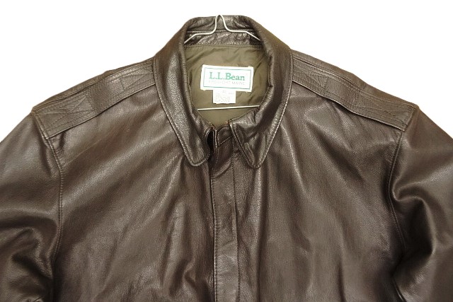 画像: 80'S LL Bean "A-2" レザー フライトジャケット ダークブラウン USA製 (MINT CONDITION)