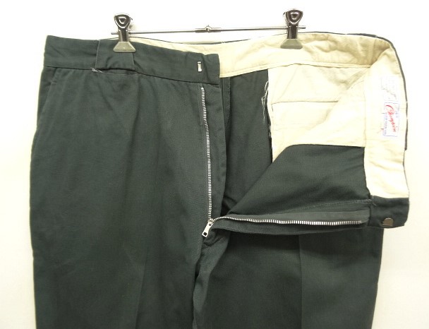 画像: 70'S CHAMPION 錦標 コットン100% ワークパンツ アルミジップ ダークグリーン (VINTAGE)