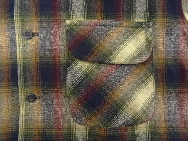 画像: 90'S PENDLETON "BOARD SHIRT" ウール オープンカラーシャツ オンブレチェック USA製 (VINTAGE)