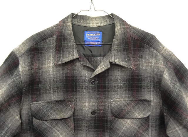 画像: 90'S PENDLETON "BOARD SHIRT" ウール オープンカラーシャツ オンブレチェック (VINTAGE)