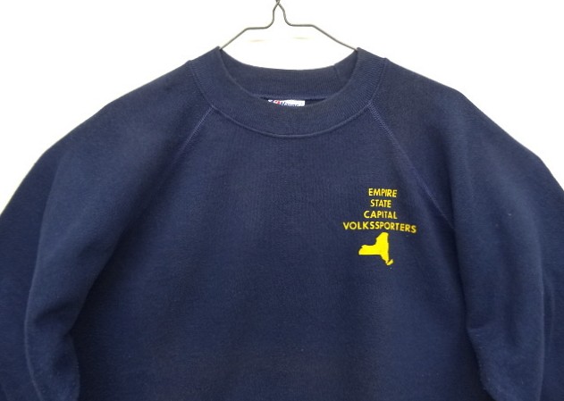 画像: 80'S EMPIRE STATE CAPITAL VOLKSSPORTERS ラグランスリーブ クルーネック スウェットシャツ ネイビー USA製 (VINTAGE)
