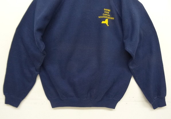 画像: 80'S EMPIRE STATE CAPITAL VOLKSSPORTERS ラグランスリーブ クルーネック スウェットシャツ ネイビー USA製 (VINTAGE)