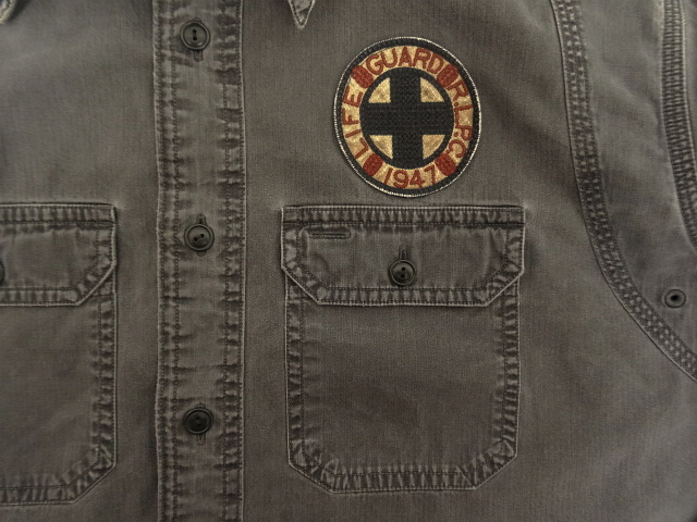 画像: 90'S RALPH LAUREN チンスト付き バックステンシル ワークシャツ ブラック (VINTAGE)
