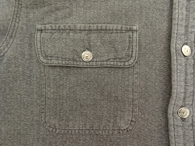 画像: 80'S RALPH LAUREN "白タグ" メタルボタン シャンブレー ワークシャツ ブラック (VINTAGE)