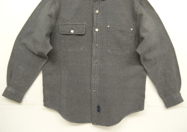 画像: 80'S RALPH LAUREN "白タグ" メタルボタン シャンブレー ワークシャツ ブラック (VINTAGE)