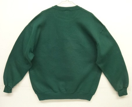 画像: 90'S RUSSELL ATHLETIC 前Vガゼット付き クルーネック スウェットシャツ ダークグリーン USA製 (VINTAGE)
