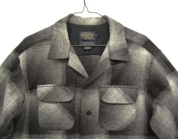 画像: 00'S PENDLETON "BOARD SHIRT" ウール オープンカラーシャツ オンブレチェック (USED)