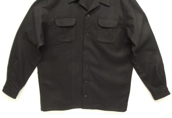 画像: 00'S PENDLETON "BOARD SHIRT" ウール オープンカラーシャツ ブラック (USED)