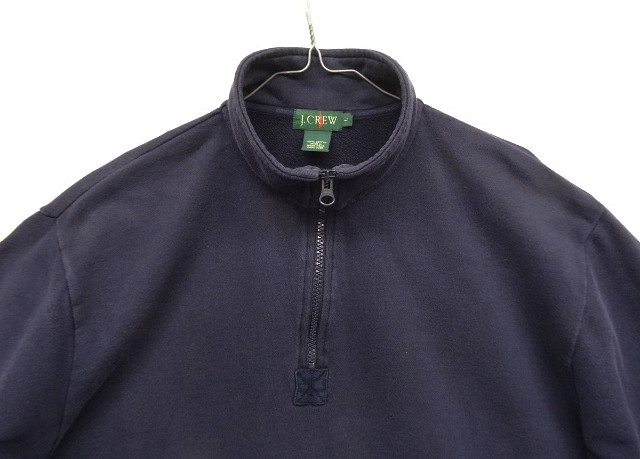 画像: 90'S J.CREW 旧タグ ハーフジップ スウェットシャツ ネイビー (VINTAGE)
