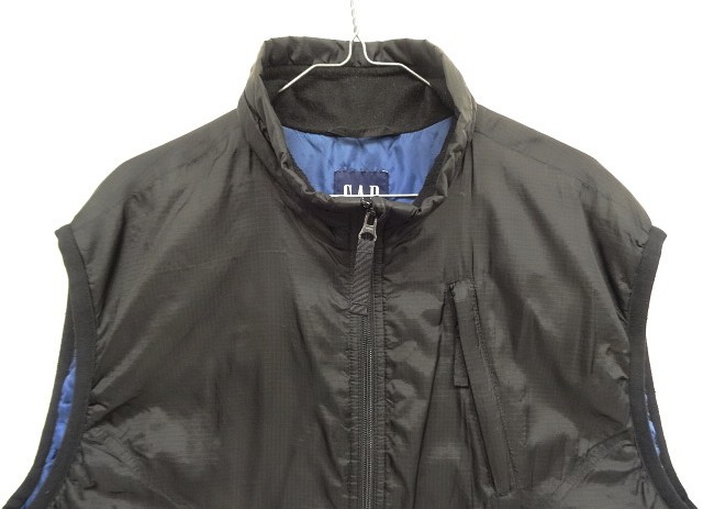 画像: 90'S GAP 旧タグ 中綿入り リップストップナイロンベスト ブラック (VINTAGE)