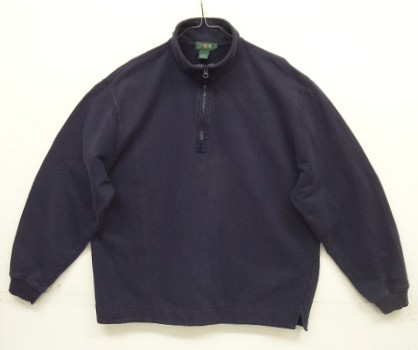 画像1: 90'S J.CREW 旧タグ ハーフジップ スウェットシャツ ネイビー (VINTAGE)