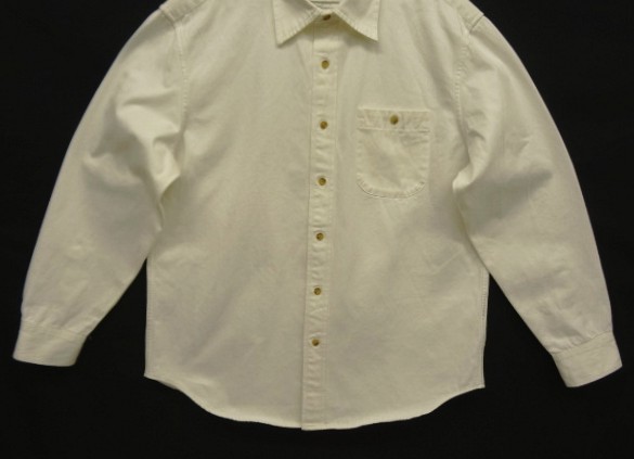 画像: 00'S J.CREW 旧タグ 赤耳付きヘビーキャンバス ワークシャツ ホワイト (VINTAGE)