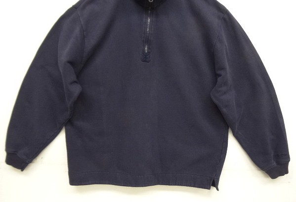 画像: 90'S J.CREW 旧タグ ハーフジップ スウェットシャツ ネイビー (VINTAGE)