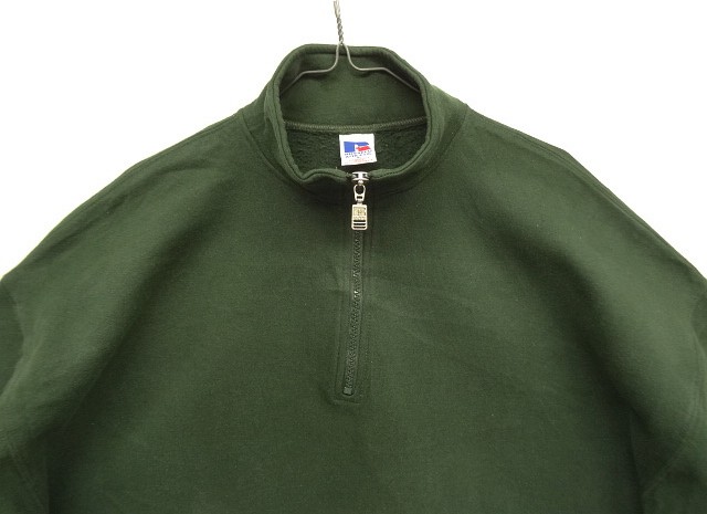画像: 90'S RUSSELL ATHLETIC ハーフジップ スウェットシャツ オリーブ メキシコ製 (VINTAGE)