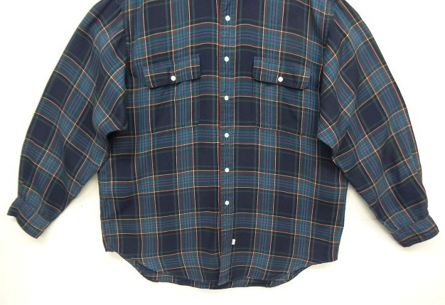 画像: 90'S RALPH LAUREN レーヨン100% フラップ付きポケット 長袖 シャツ チェック柄 (VINTAGE)