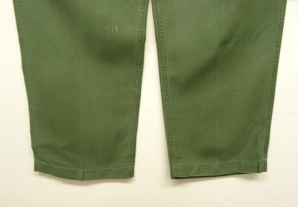 画像: 60'S アメリカ軍 US ARMY "OG107" 初期モデル コットンサテン 平ボタン ベイカーパンツ M (VINTAGE)