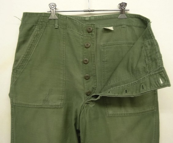 画像: 60'S アメリカ軍 US ARMY "OG107" コットンサテン ベイカーパンツ W36L33 (VINTAGE)