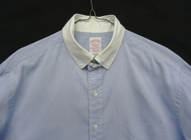 画像: 90'S BROOKS BROTHERS "MAKERS" オックスフォード タブカラー クレリックシャツ ホワイト/ブルー USA製 (VINTAGE)