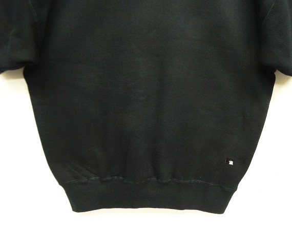 画像: 90'S RUSSELL ATHLETIC "HIGH COTTON" 前Vガゼット付き クルーネック 半袖 スウェットシャツ ブラック USA製 (DEADSTOCK)
