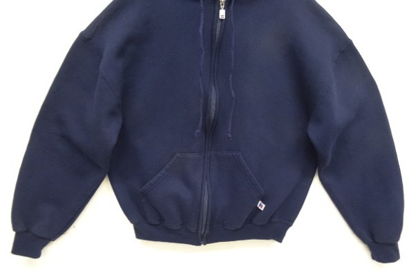 画像: 90'S RUSSELL ATHLETIC フルジップ スウェットパーカー ネイビー メキシコ製 (VINTAGE)
