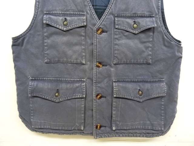 画像: 90'S GAP 旧タグ 裏地付き ダックベスト フェードネイビー (VINTAGE)