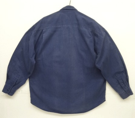 画像3: 90'S GAP 旧タグ ツイル 長袖 ワークシャツ ネイビー (VINTAGE)