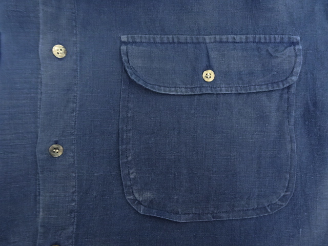 画像: 90'S GAP 旧タグ 長袖 リネンシャツ インディゴ (VINTAGE)