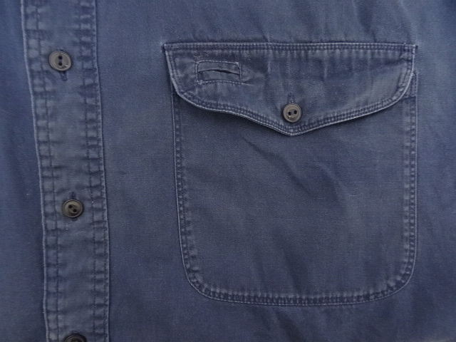 画像: 90'S GAP 旧タグ ツイル 長袖 ワークシャツ ネイビー (VINTAGE)