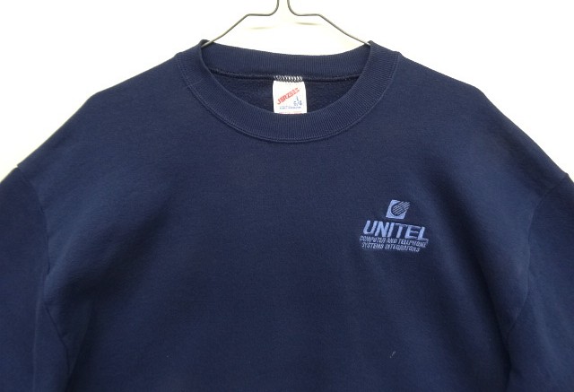 画像: 80'S UNITEL アメリカ企業物 クルーネック スウェットシャツ ネイビー USA製 (VINTAGE)