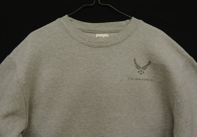 画像: アメリカ軍 USAF "MEKE INC製" 両面リフレクタープリント クルーネック スウェットシャツ グレー USA製 (VINTAGE)